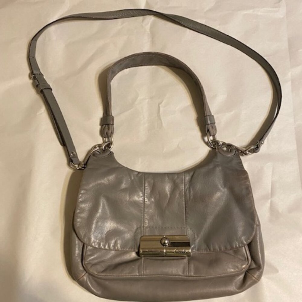 Coach Gray 16931 Small Leather Hippie Shoulder Bag